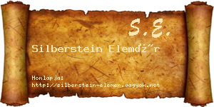 Silberstein Elemér névjegykártya